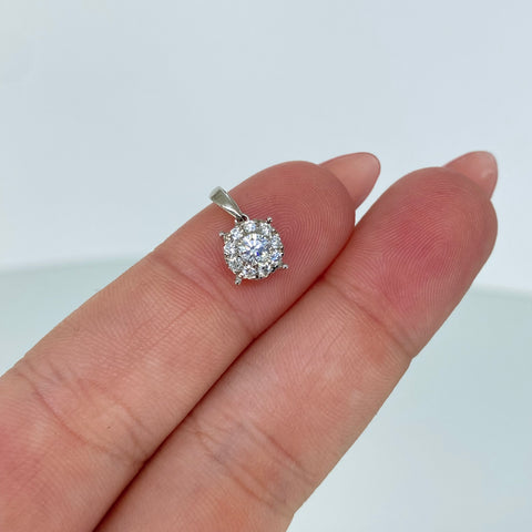 Dije Diamantes 10uni 30PTS Oro blanco 0,95 Gr / 1,3 Cm †