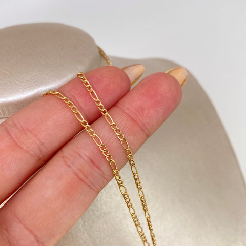 Cadena ● Tres Por Uno 3x1 Oro amarillo 18k 1,35 Gr / 1,8 mm / 45 Cm