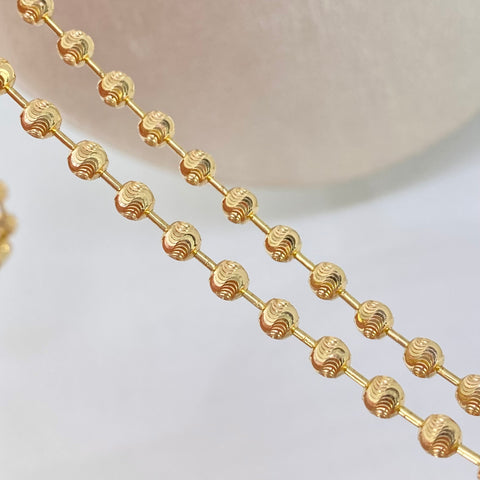 Cadena Militar Diamantado Luna NAC ESP  Oro amarillo 18k +1 / 12,5 Gr / 3,7 mm / 50 Cm *
