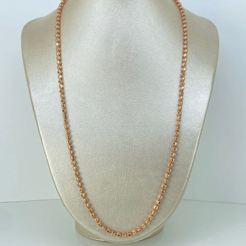 Cadena Militar Diamantada Oro rosa 18k +1 / 26,5 Gr / 3,8 mm / 63 Cm *