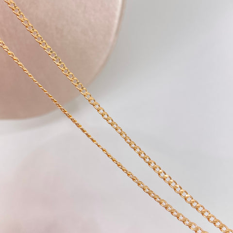 Cadena ● Cubana Oro amarillo 18k 1,9 Gr / 2 mm / 50 Cm †