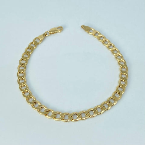 Pulso ● Cubano Oro amarillo 18k +1 / 6,91 Gr / 5,7 mm / 21,3 Cm †