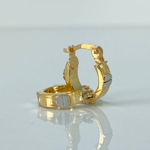 Candongas Tornillos CT Oro amarillo y Oro blanco 1,61 Gr / 1,4 Cm