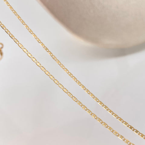Cadena ● Escalera Plana Oro amarillo 18k 1,4 Gr / 1,2 mm / 45 Cm *