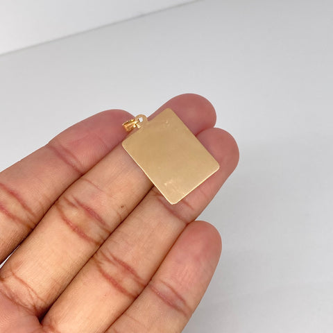Dije Placa Rectangular Oro amarillo 2,07 Gr / 3,5 Cm †
