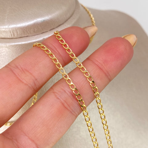 Cadena ● Cubana Oro amarillo 18k 2,65 Gr / 2,3 mm / 50 Cm *