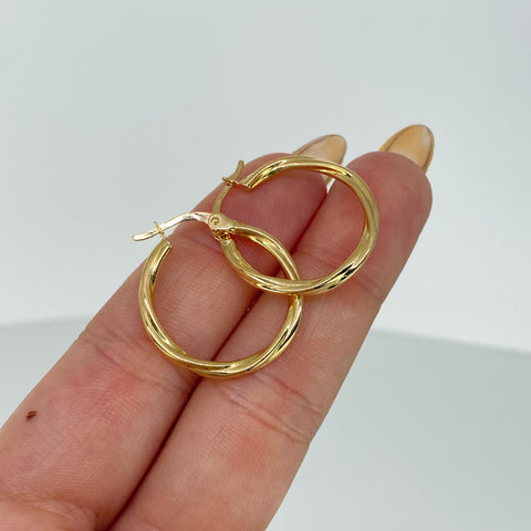 Candongas Entorchadas Oro amarillo 1,6 Gr / 2,5 Cm †