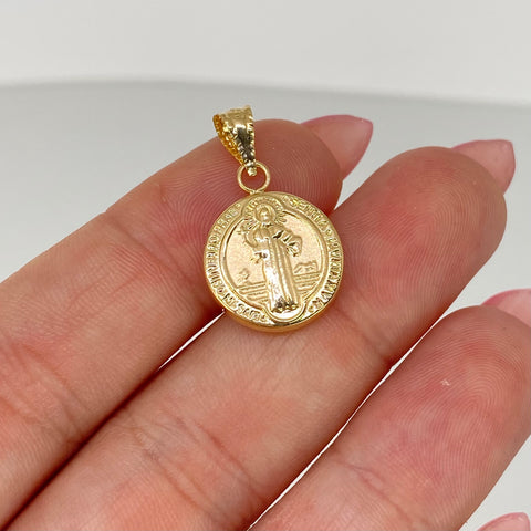 Dije San Benito Oro amarillo 18k 1,2 Gr / 2,4 Cm