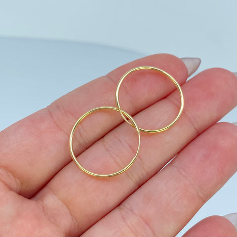 Candongas Imperdibles Oro amarillo 18k 0,93 Gr / 2 Cm *