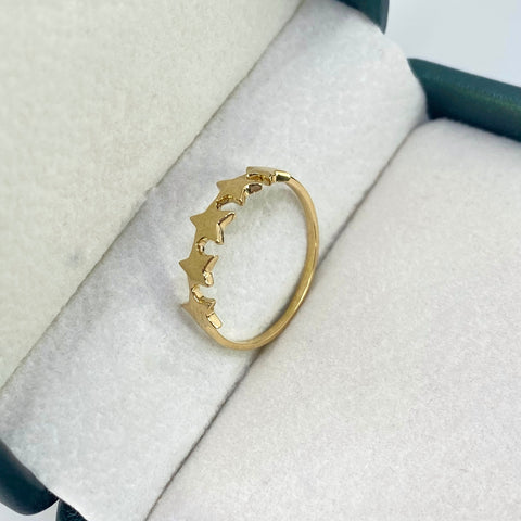 Anillo Estrellas Lisas Oro amarillo 18k / Talla 6 1/2 / 1,11 Gr
