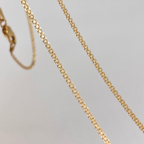 Set Cadena ● China + Dije Corazon Diamantado Oro amarillo 18k 2,6 Gr / 1,2 mm / 50 Cm