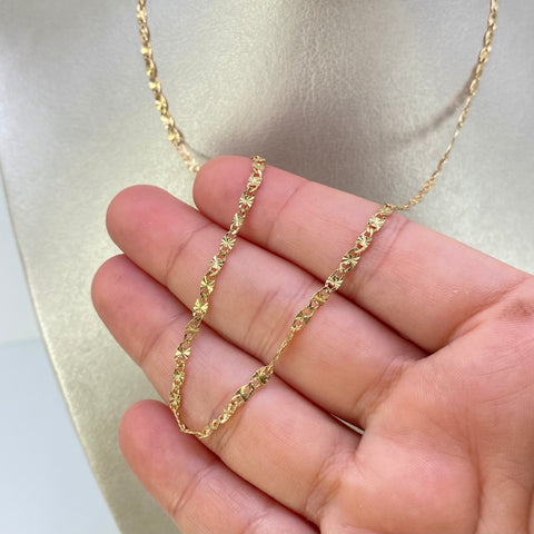 Cadena Plana Escalera Diamantada Oro amarillo 18k 5,78 Gr / 2,7 mm / 60 Cm †