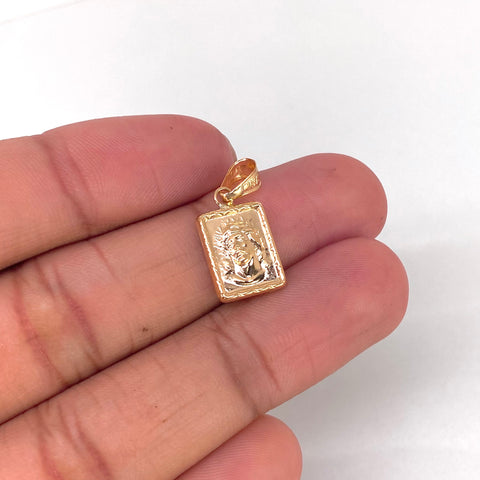 Dije Placa Rectangular Rostro Jesus Oro amarillo 0,96 Gr / 2,3 Cm †