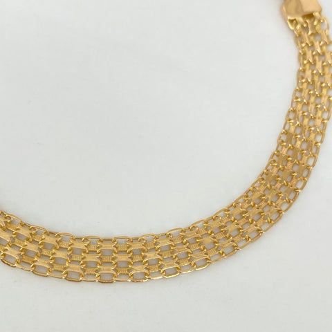 Pulso ● Chino Oro amarillo 18k +1 / 6,41 Gr / 6,7 mm / 20,5 Cm *