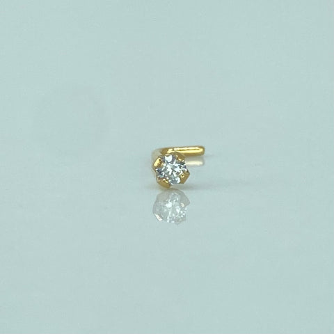 Piercing Circon Blanco / Oro Amarillo 18k (Joya) / 0,15gr / 1.1cm / (Nariz) *