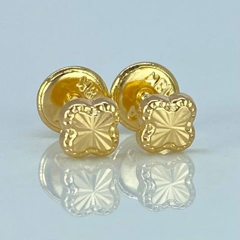 Topos Trebol Diamantado Oro amarillo 0,52 Gr / 4,5 mm †