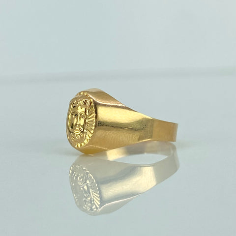 Anillo Sello Rostro Jesus Oro amarillo 18k / Talla 5 / 1,6 Gr *