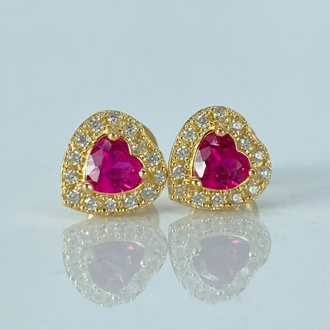 Topos Corazon Circones Blancos Fucsia Oro amarillo 1,3 Gr / 7,5 mm †