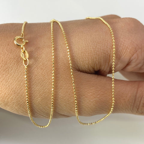 Cadena Italy Mini Militar Diamantada Oro amarillo 18k +1 / 2,05 Gr / 0,8 mm / 45,5 Cm *