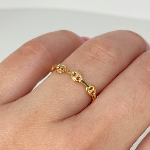 Anillo GC 10 Eslabones Oro amarillo 18k / Talla 7 /8 / 0,78 Gr / 3,3 mm *