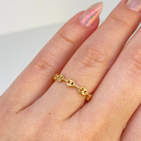 Anillo GC 10 Eslabones Oro amarillo 18k / Talla 8 Hasta 10 / 0,75 Gr / 3,3 mm