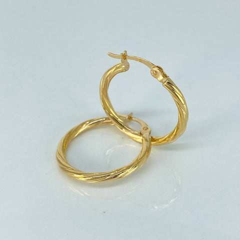 Candongas Entorchadas Oro amarillo 1,62 Gr / 2,4 Cm