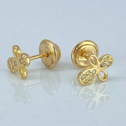 Topos Cruz Circones Blancos Oro amarillo 0,85 Gr / 6,5 mm