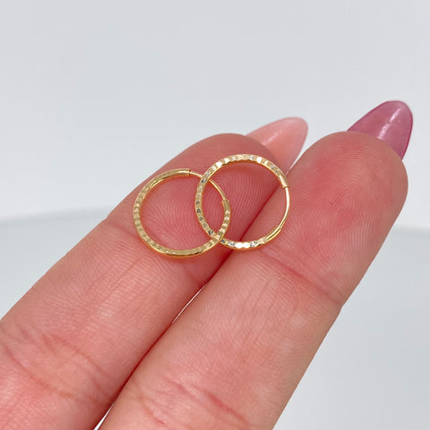 Candongas Imperdibles Diamantadas Oro amarillo 0,6 Gr / 1,2 Cm *