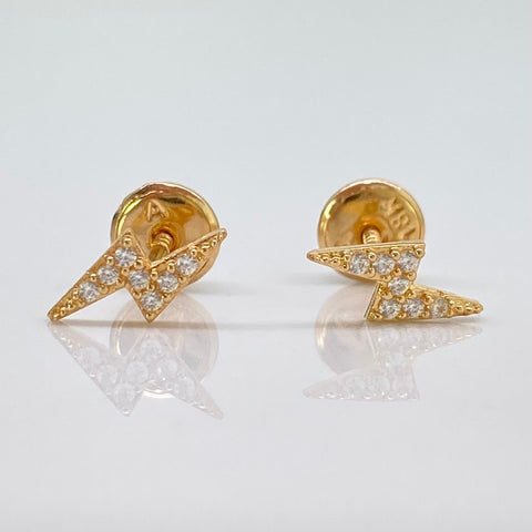 Topos Rayo Circones Blancos Oro amarillo 18k 0,70 Gr / 8,8 mm