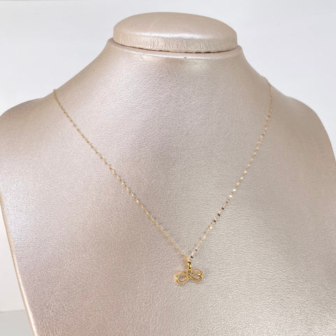 Set Cadena ● Crispeta + Dije Infinito Oro amarillo 18k 0,65 Gr / 1 mm / 50 Cm