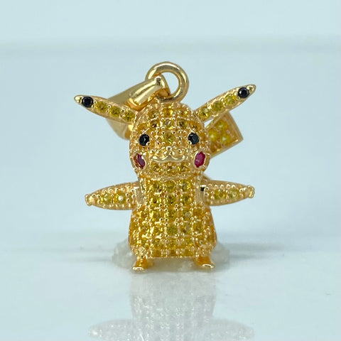 Dije Caricatura Gato Articulable Circones Amarillos Oro amarillo 3,26 Gr / 2,5 Cm *