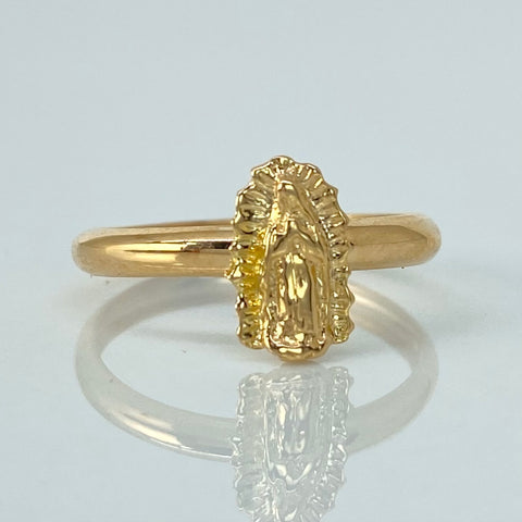 Anillo Silueta Virgen Guadalupe Oro amarillo 18k / Talla 6 1/2 / 1,15 Gr