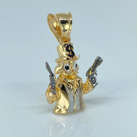 Dije Caricatura Pato Oro amarillo y Oro blanco 5,13 Gr / 3,5 Cm