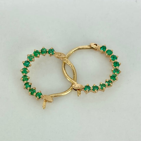 Candongas Esmeraldas 30pts Oro amarillo 18k 1,61 Gr *