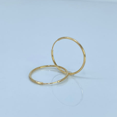 Candongas Imperdibles Oro amarillo 18k 0,93 Gr / 2 Cm *