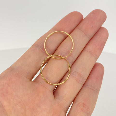 Candongas Imperdibles Oro amarillo 18k 1,12 Gr / 2,4 Cm  *