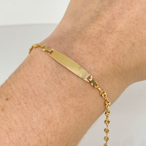Pulso bebé PlacaRectangular Curva GC Oro amarillo 18k 1,85 Gr / 3,3 mm / 15,8 Cm *