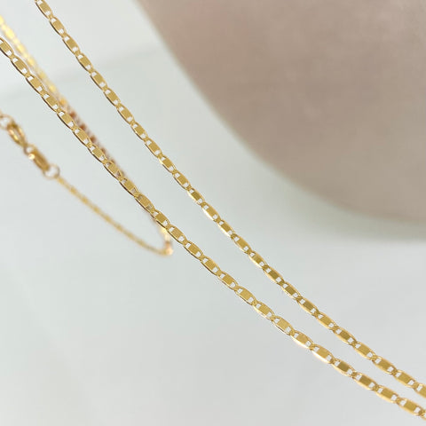 Cadena Eescalera Plana Oro amarillo 18k 1,25 Gr / 1,2 mm / 45 Cm *