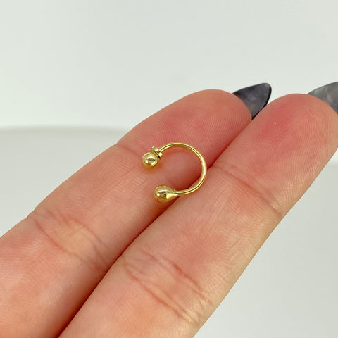 Piercing Aro Bola / Oro Amarillo 18k (Joya) / 0,4gr / 1cm / (Oreja) *