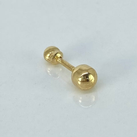 Piercing Bola Lisa / Oro Amarillo 18k (Joya) / 4mm / 0,3gr / 1.3cm / (Oreja) †