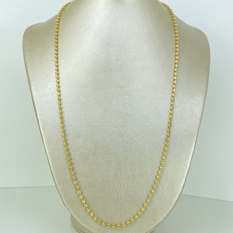 Cadena Militar Diamantado Luna NAC ESP Oro amarillo 18k 14,5 Gr / 3 mm / 60 Cm †