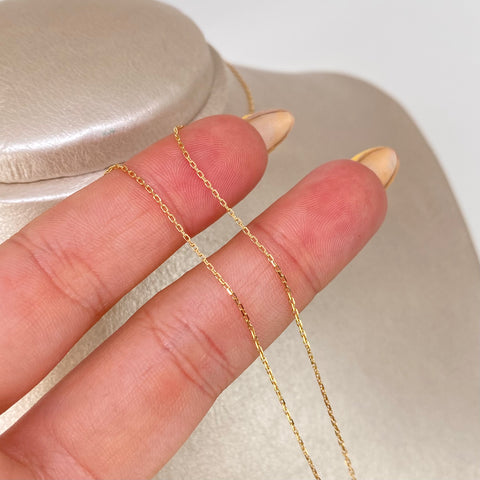 Cadena ● Aro Seguido Oro amarillo 18k 1,2 Gr / 1 mm / 45 Cm †