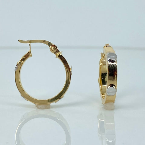 Candongas Tornillos CT Oro amarillo y Oro blanco 18k 3,4 Gr / 2 Cm
