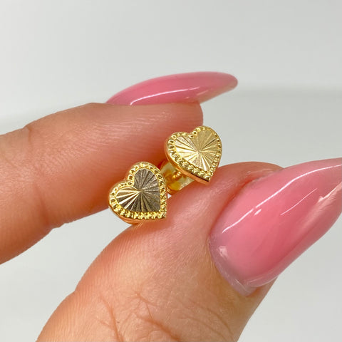 Topos Corazon Diamantado Oro amarillo 18k 0,7 Gr / 7,1 mm *
