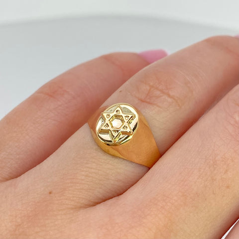 Anillo Estrella De David Oro amarillo 18k / Talla 6 / 1,30 Gr