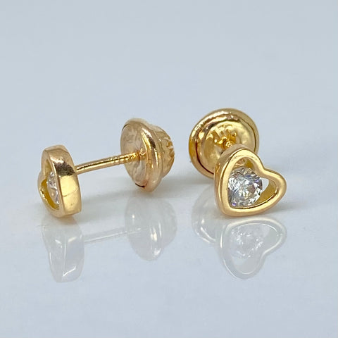 Topos Corazon Circon Blanco Oro amarillo 0,94 Gr / 5,3 mm