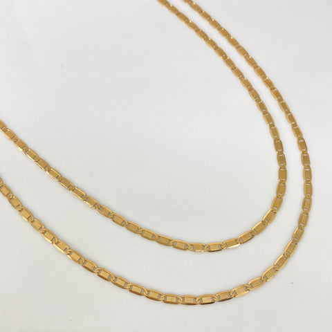Cadena ● Escalera Plana Oro amarillo 18k 5,05 Gr / 2,1 mm / 60 Cm *