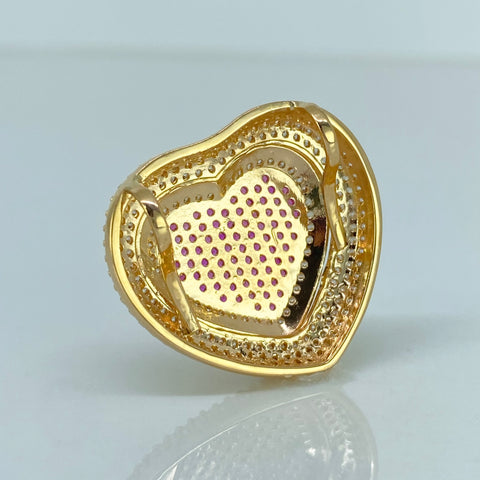 Herraje Corazon Circones Blancos Fucsias Oro amarillo 7,95 Gr / 2,8 Cm *