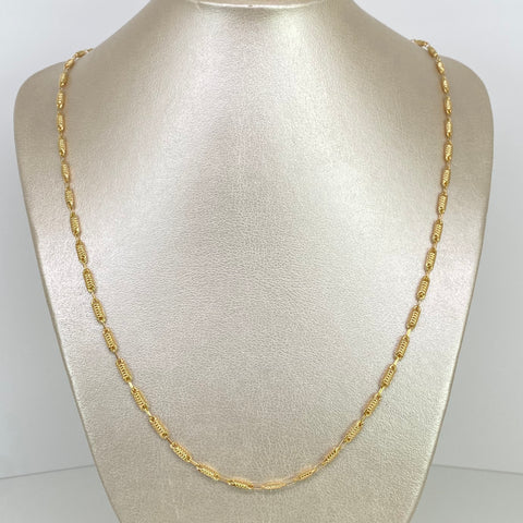 Cadena Rustico Entorchado Oro amarillo 18k 7,06 Gr / 3,2 mm / 60 Cm