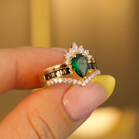 Anillo Anillo PROM Con Circones POR FABRICACION Oro amarillo / Talla 5/10 / 6,25 Gr *